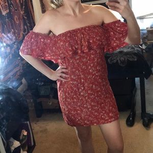 Red floral urban outfitters dress